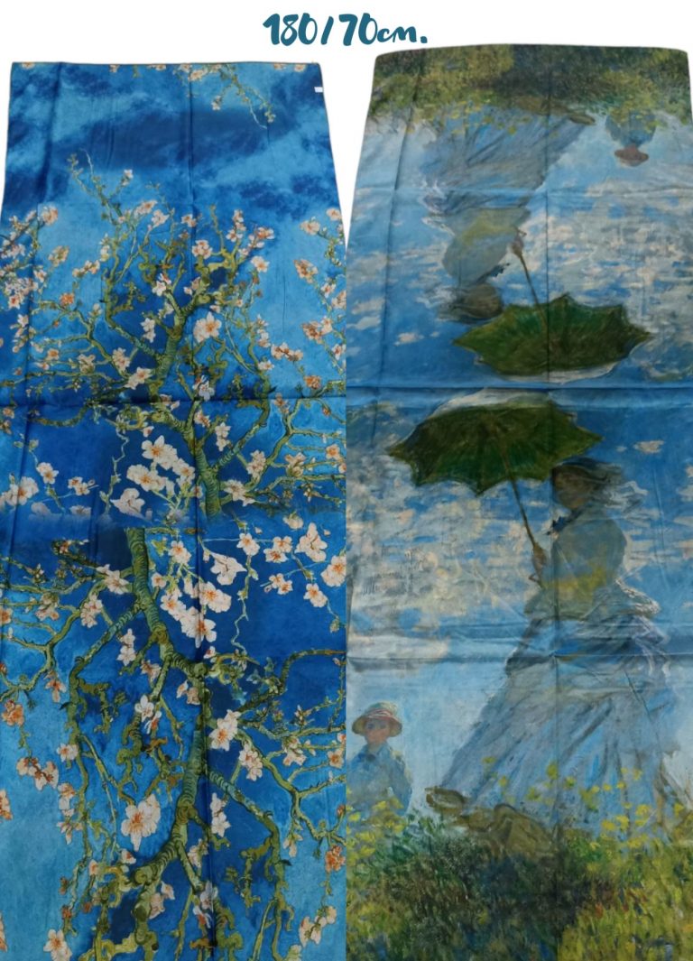 Двулицив копринен шал – картина “Разходка” 34