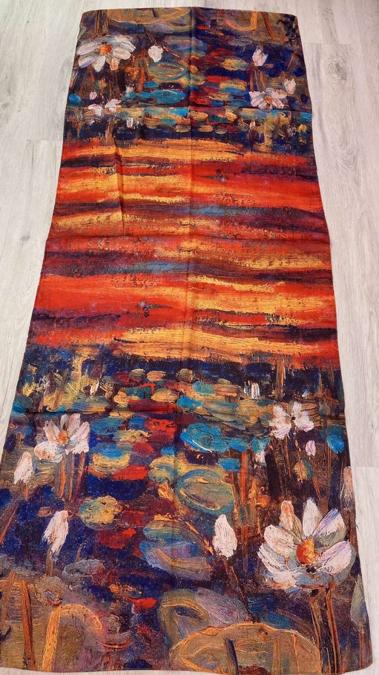 Копринен шал “Flowers at Sunset” 503