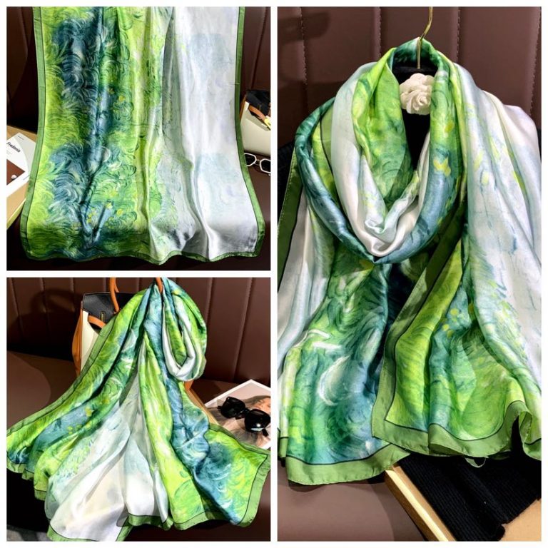 Копринен шал Green magic