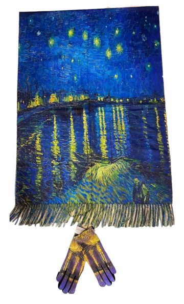 Звездна нощ над Ронашал-картина с ръкавици