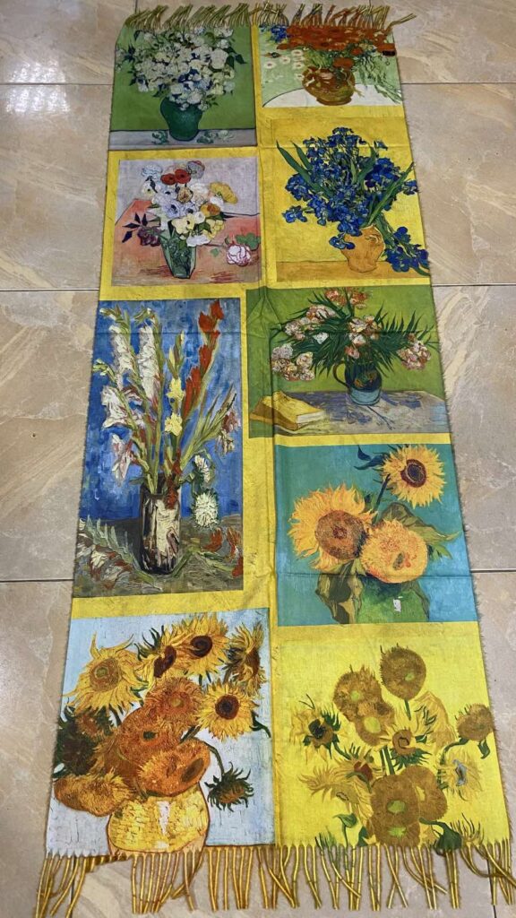 Кашмирен двулицев шал - картини The Sunflowers - 0