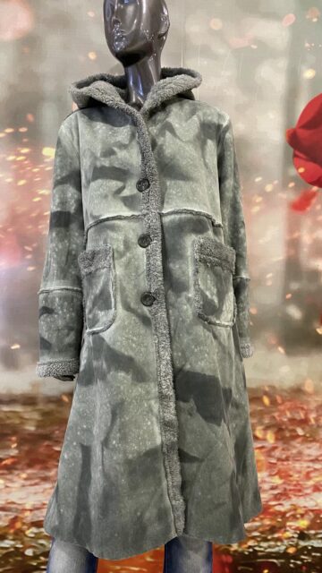 Дамско дълго палто с качулка Made in Italy - 5