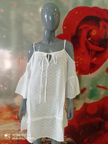 Плажна рокля в бял цвят 2004А - 0