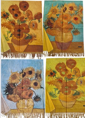 Кашмирен шал-картина Sunflowers - Van Gogh - 4