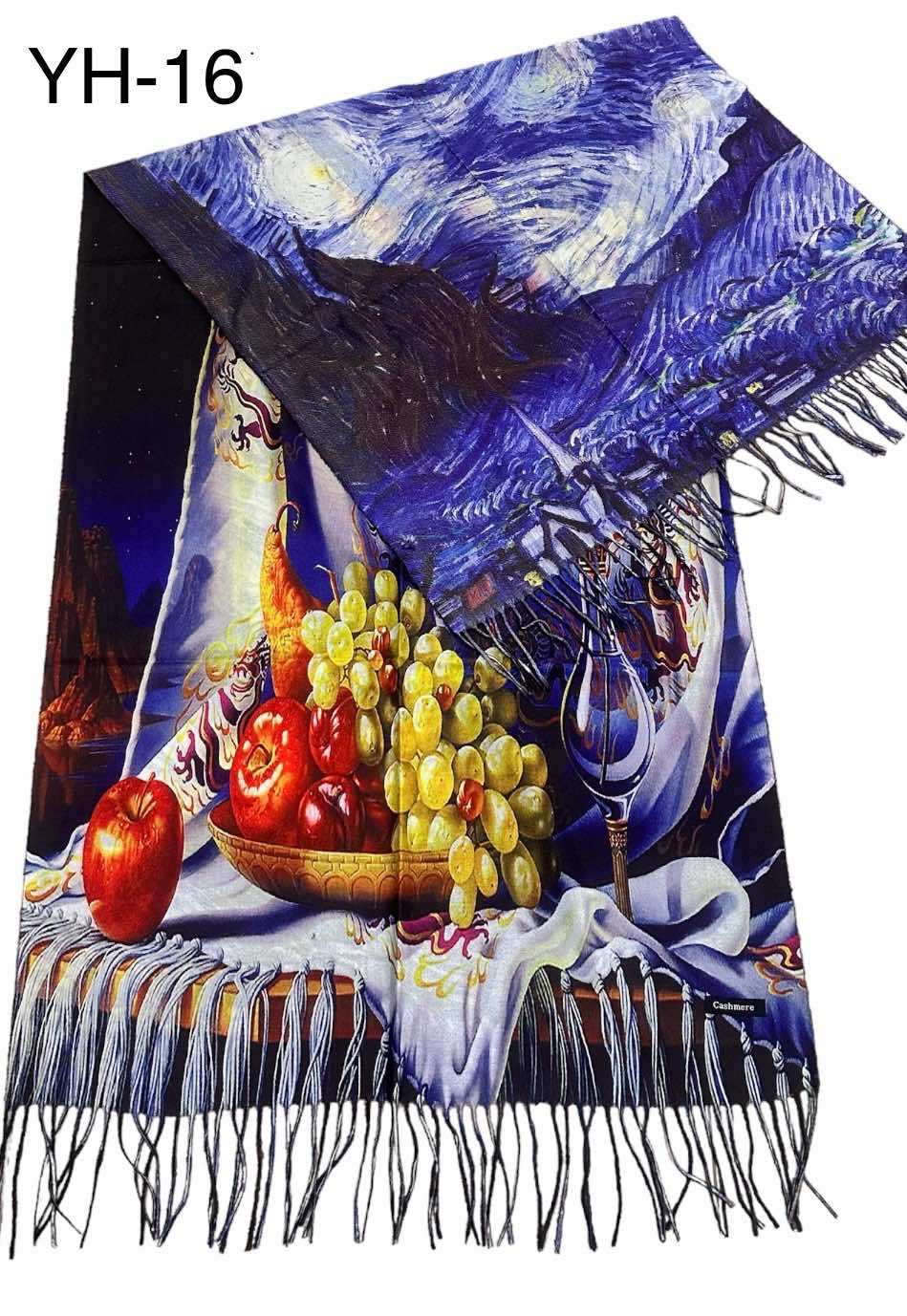 Кашмирен двулицев шал fruits