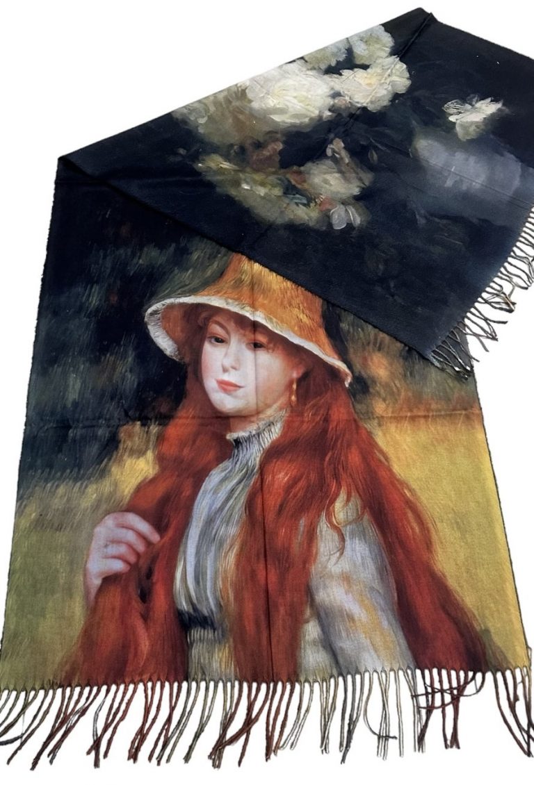Кашмирен двулицев шал Red hair girl