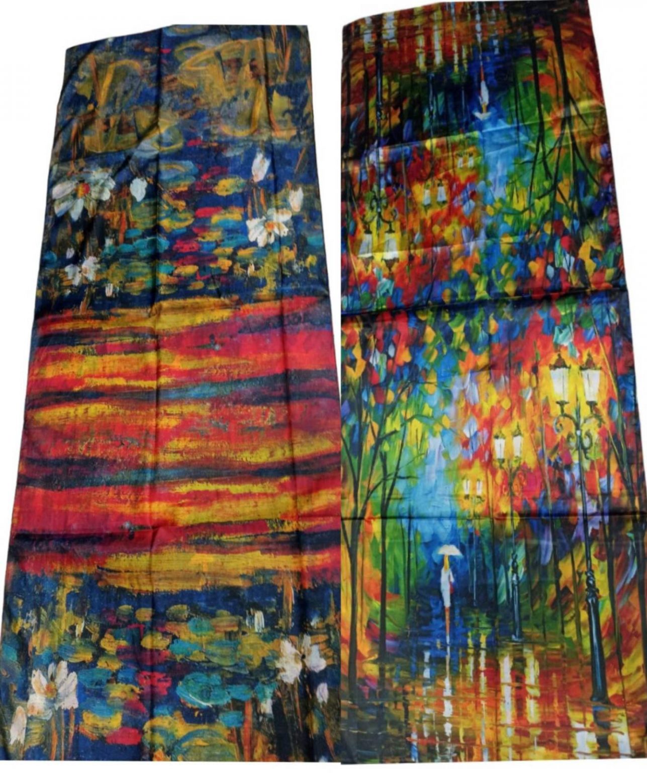 Копринен шал - картина Разходка в дъжда 1312