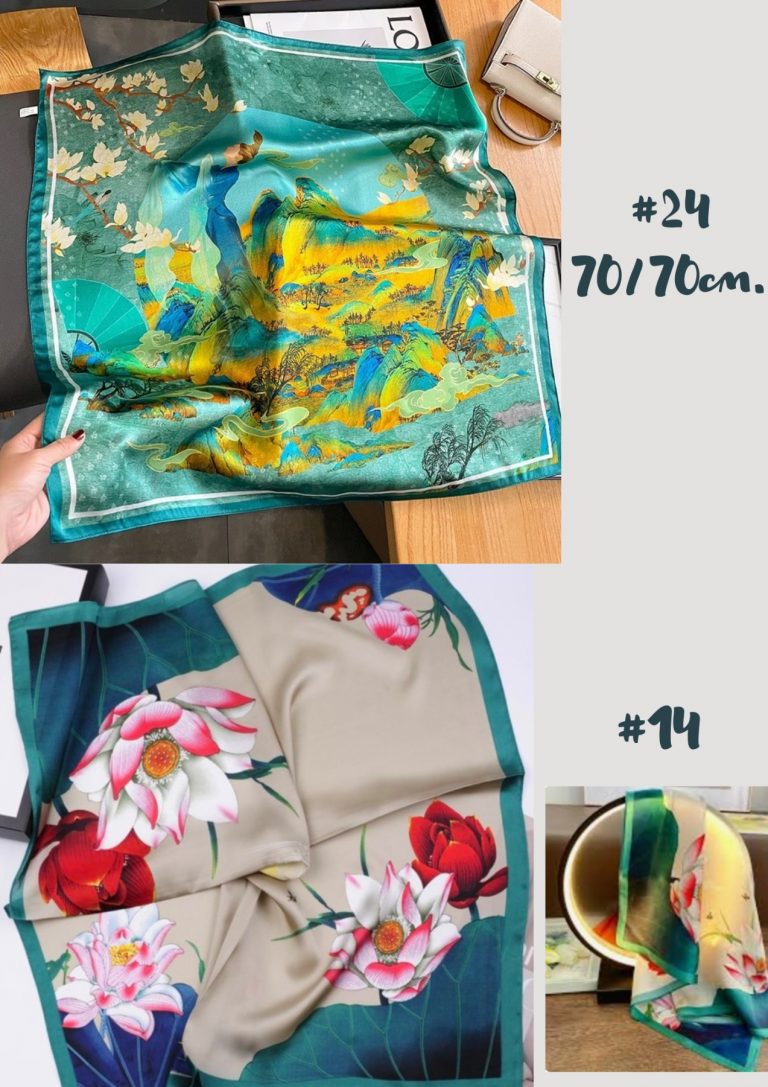 Квадратен копринен шал 1322