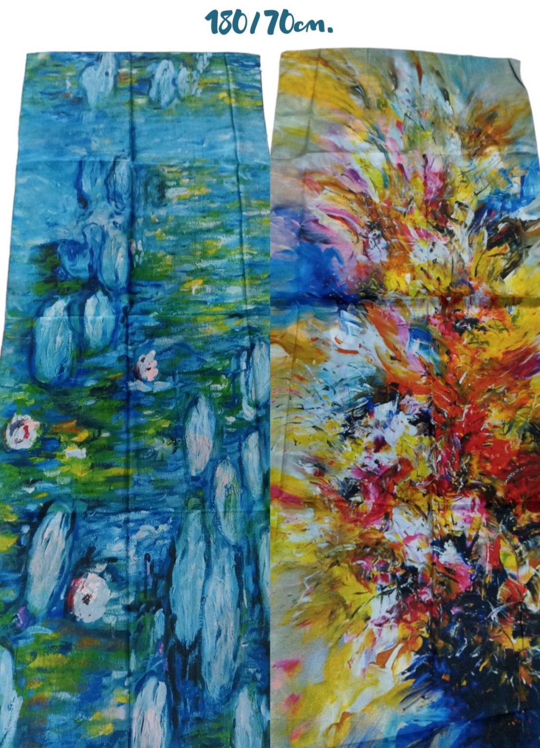 Двулицев копринен шал - картина Цветове 31